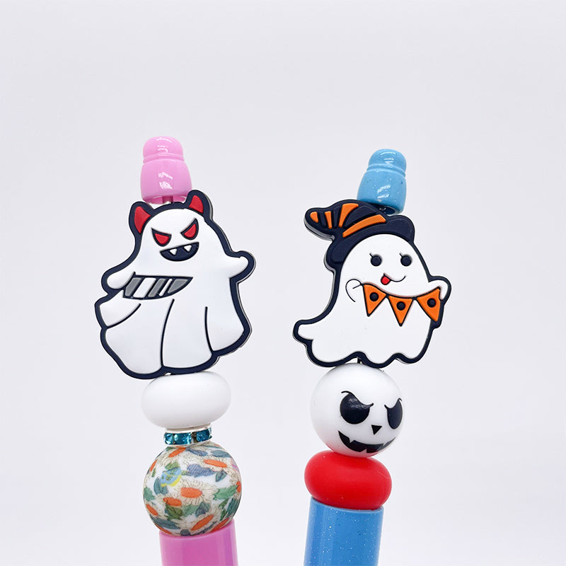 10PCS Halloween Ghost with Knife or Colorful Flags Silicone Focal Beads|SYAMI™