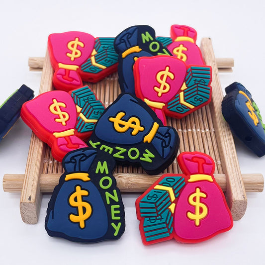 10PCS Funny Money Bag Dollar Purse Silicone Focal Beads|SYAMI™