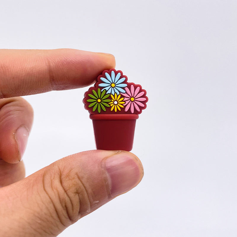 10PCS Creative 3D Daisy Flowerpot Silicone Focal Beads|SYAMI™