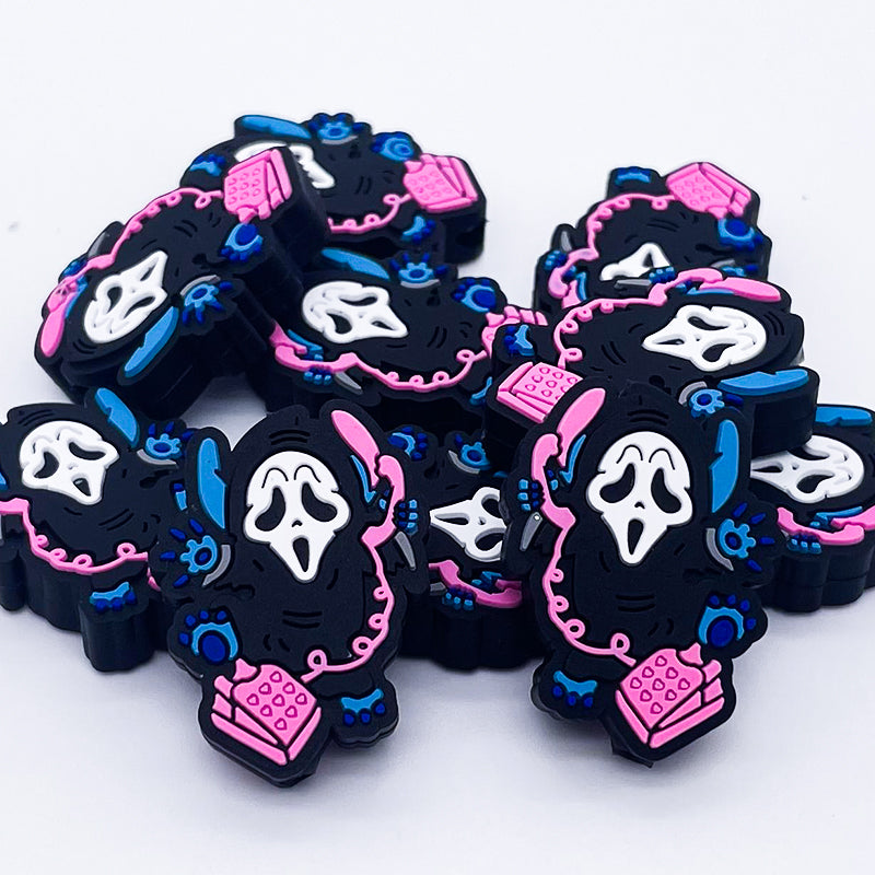 10PCS 2024 Halloween Ghost Calling Silicone Focal Beads|SYAMI™