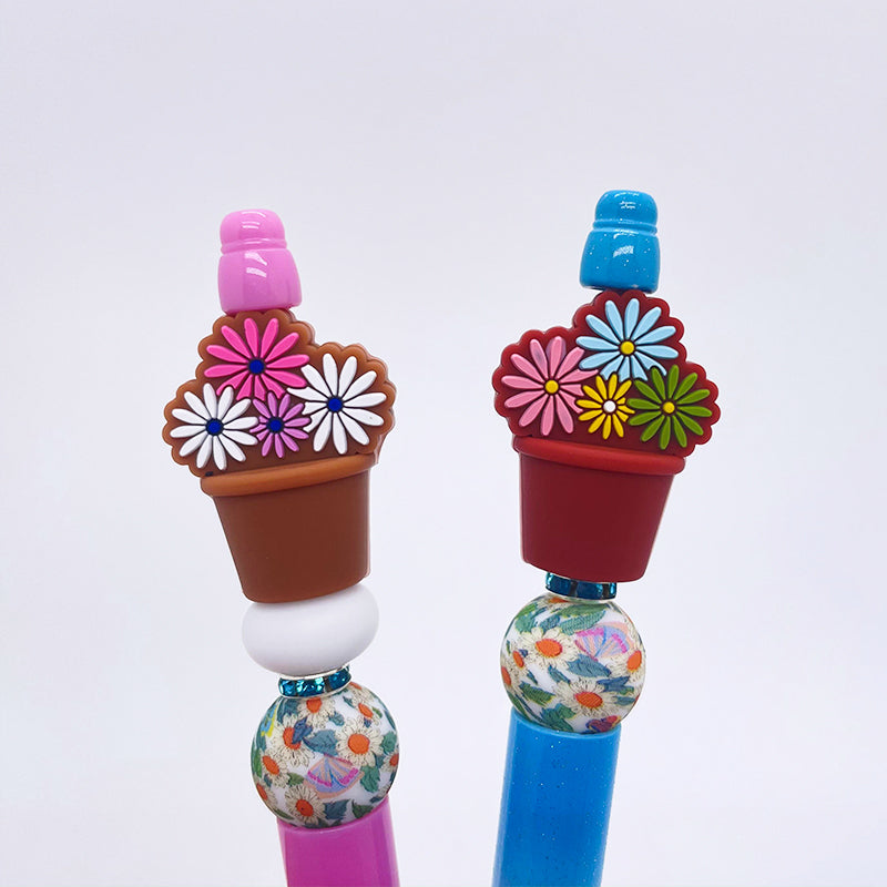 10PCS Creative 3D Daisy Flowerpot Silicone Focal Beads|SYAMI™